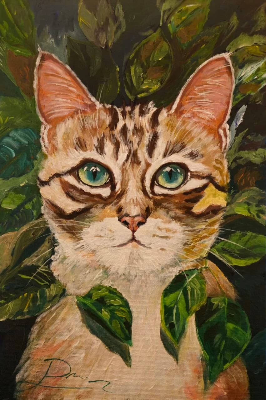 Котик в листве